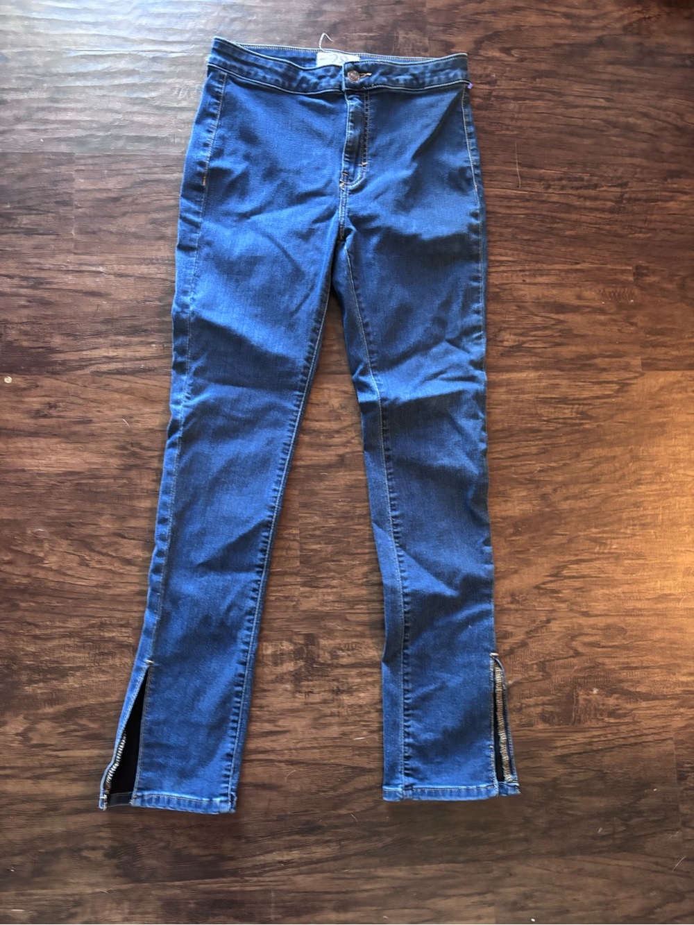 We The Free Blue Skinny Jeans with Ankle Slits